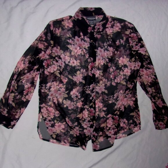 Floral Sheer Women's Top - Picture 1 of 4
